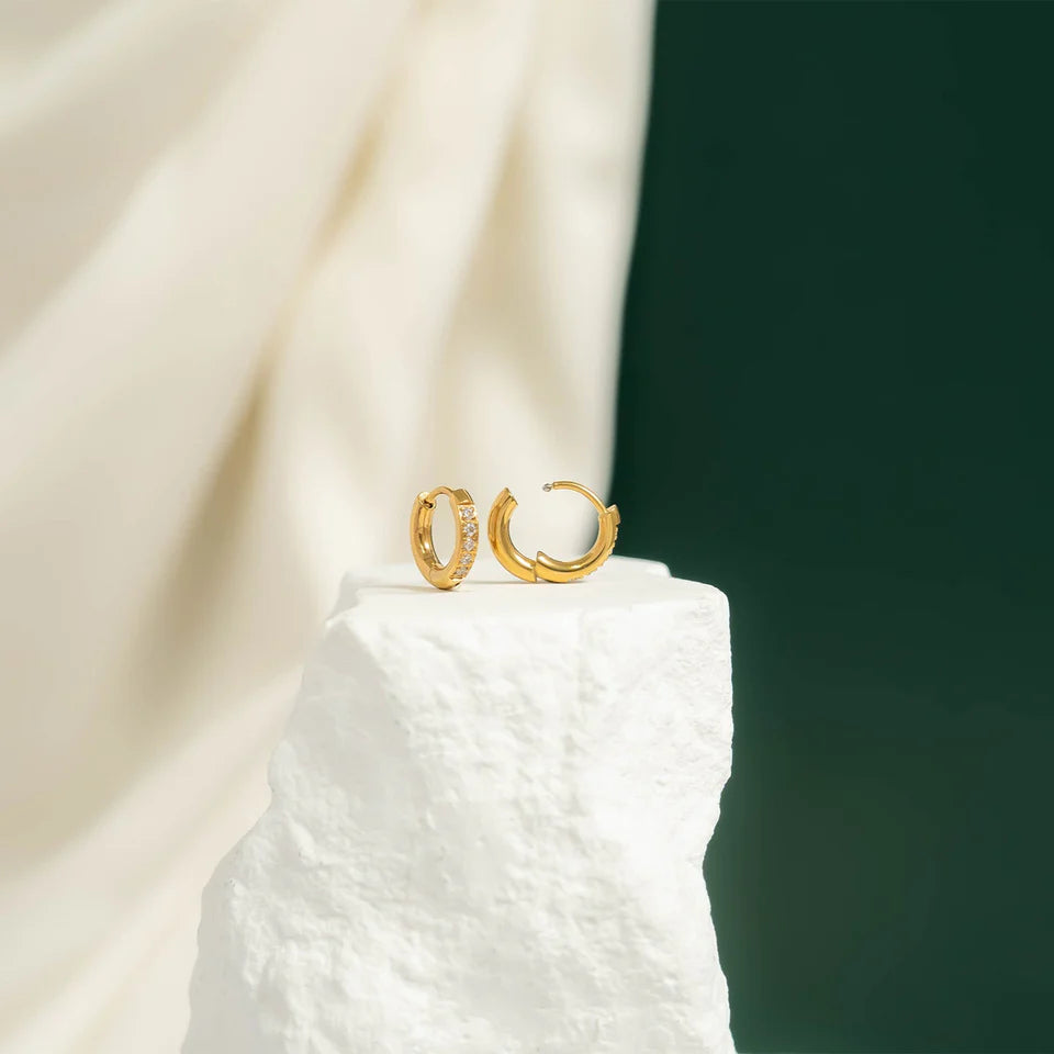 Crystal Huggie Hoop Earrings